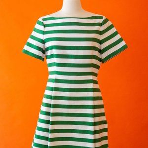 Kate Spade green\ white stripe dress in size 8